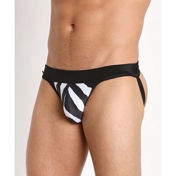 Vintage Tulio Lycra Zebra Print Power Pouch 3-way Jockstrap Thong - Small - Picture 2 of 4